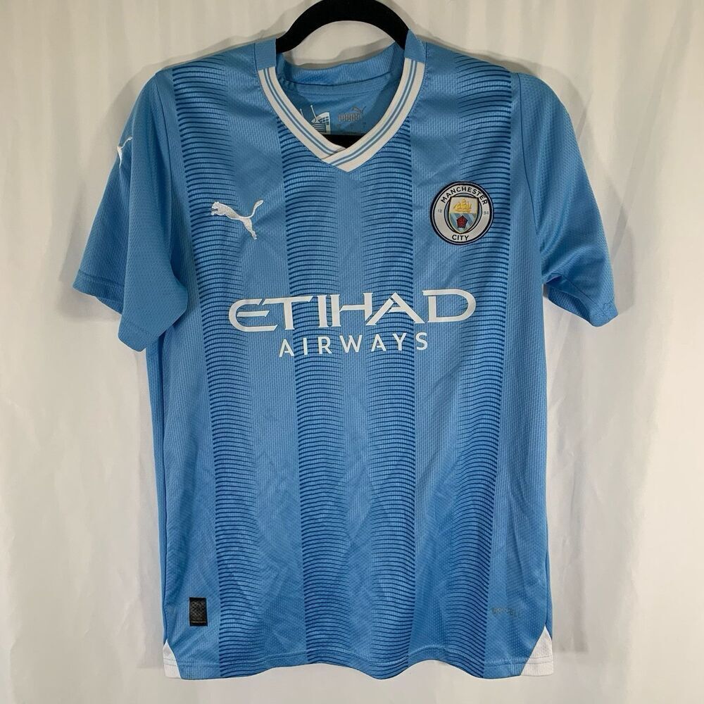 Manchester City El Parque Puma Jersey Men's Small Blue Short Sleeve Drycell